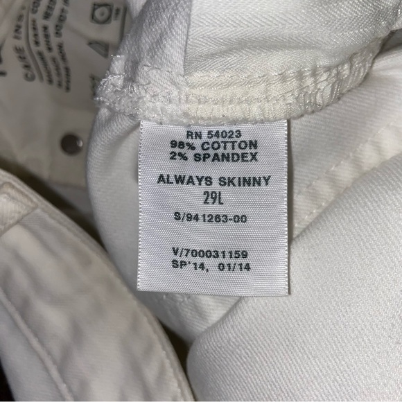 GAP jeans 1969 always skinny in bright white: 29L. Clean like new but broken in. - Picture 4 of 8